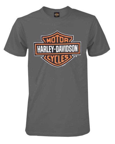 Harley Davidson Homme Bar &amp; Shield T-Shirt Manches Courtes, Charcoal  30291958
