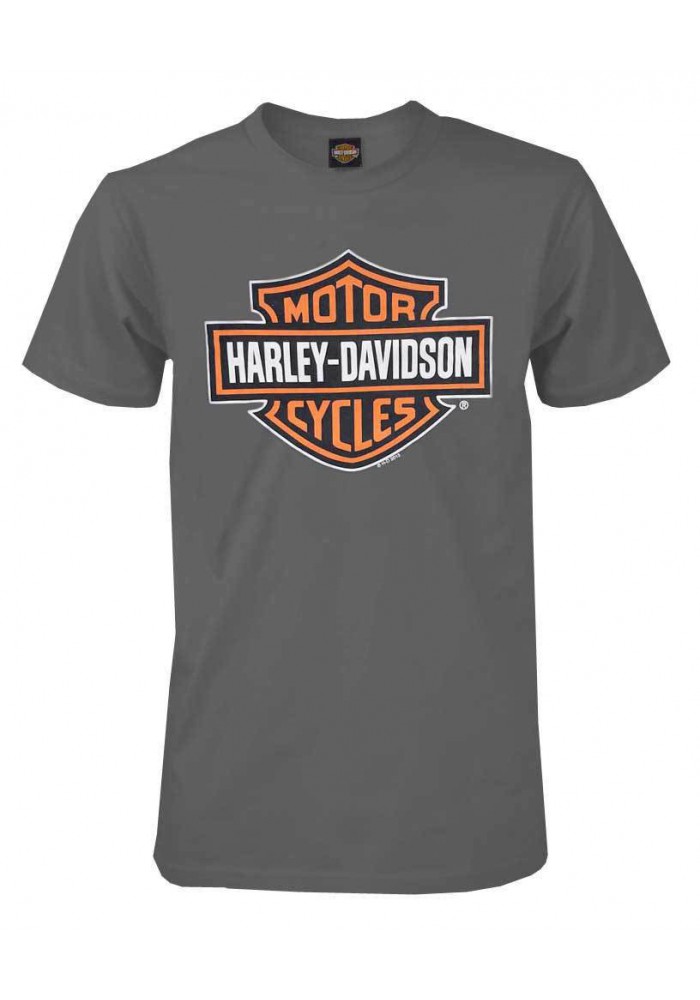 Harley Davidson Homme Bar &amp; Shield T-Shirt Manches Courtes, Charcoal 30291958