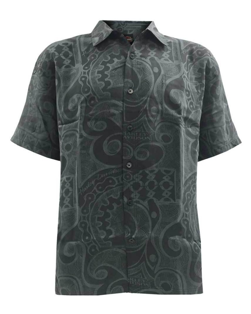 Harley Davidson Tori Richard  Free Wheelin Fitted  Chemise Noir 0587-3699-001