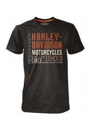 Harley Davidson Homme Black Label T-Shirt, H-D Type Manches Courtes, Noir 30293146