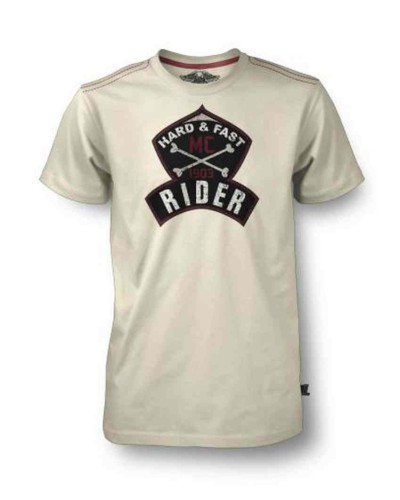 Harley Davidson Homme Black Label Vintage Manches Courtes Rider T-Shirt, Crème