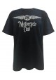 Harley Davidson Homme Black Label Washed T-Shirt, Distressed HDMC Winged, Bleu