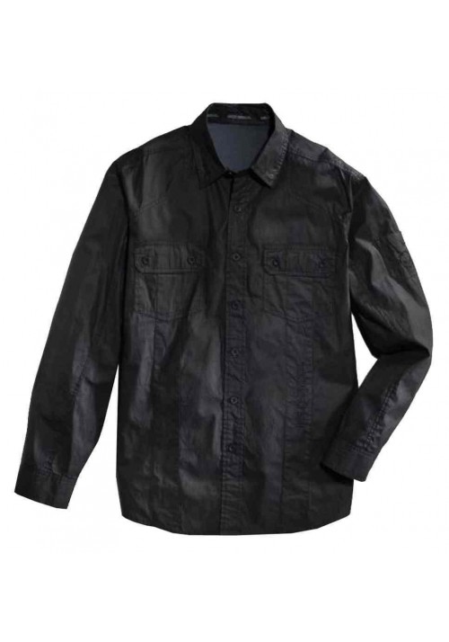Harley Davidson Homme Coated Chambray Manches Longues  Short, Noir 96035-16VM