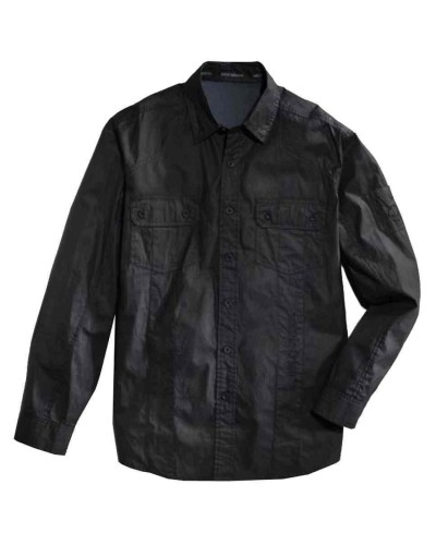 Harley Davidson Homme Coated Chambray Manches Longues  Short, Noir 96035-16VM