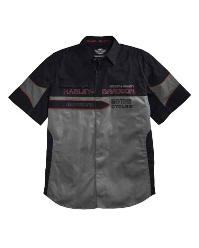 Harley Davidson Homme Finest Contrast Chemise Manches Courtes, 96112-16VM