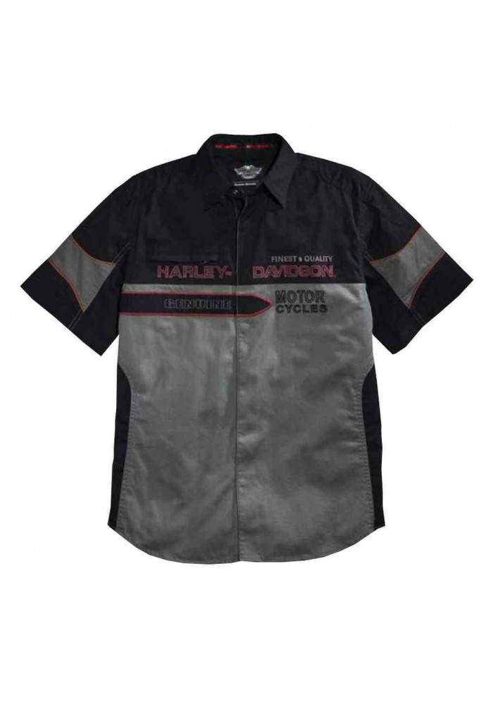 Harley Davidson Homme Finest Contrast Chemise Manches Courtes, 96112-16VM