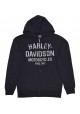 Harley Davidson Homme Sweatshirt à Capuche, Distressed Script Noir 30294033