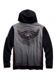 Harley Davidson Homme Iron Block Distressed Pullover , Noir 99001-17VM