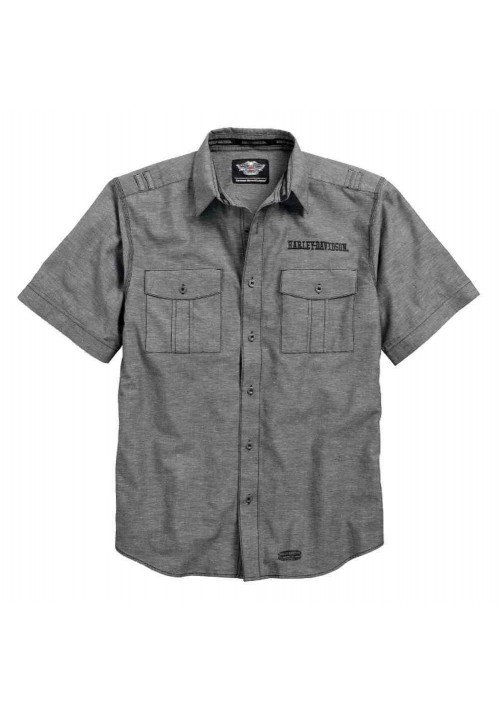 Harley Davidson Homme  Rouge Linen Blend   Chemise 96412-17VM