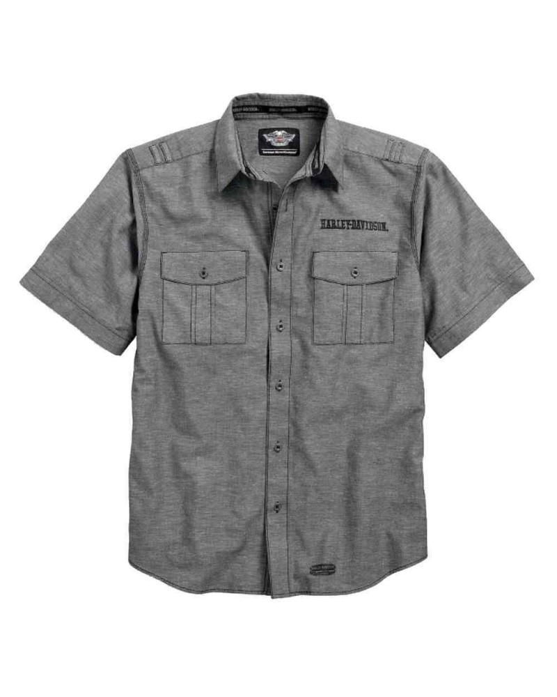 Harley Davidson Homme  Rouge Linen Blend   Chemise 96412-17VM