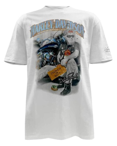 Harley Davidson Homme Pan Handler Sturgis T-Shirt Manches Courtes, Blanc 5504-HC58