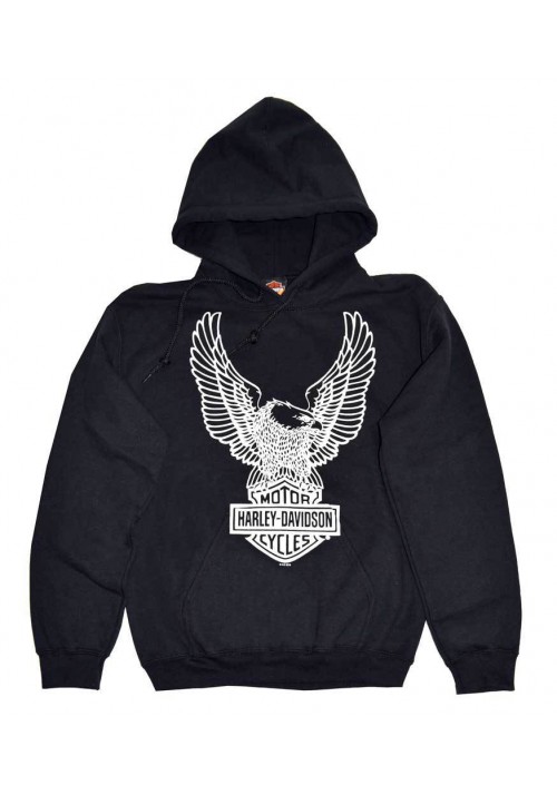 Harley Davidson Homme Pullover  Sweatshirt, Eagle à Capuche, Noir 30296662