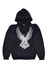 Harley Davidson Homme Pullover Sweatshirt, Eagle à Capuche, Noir 30296662