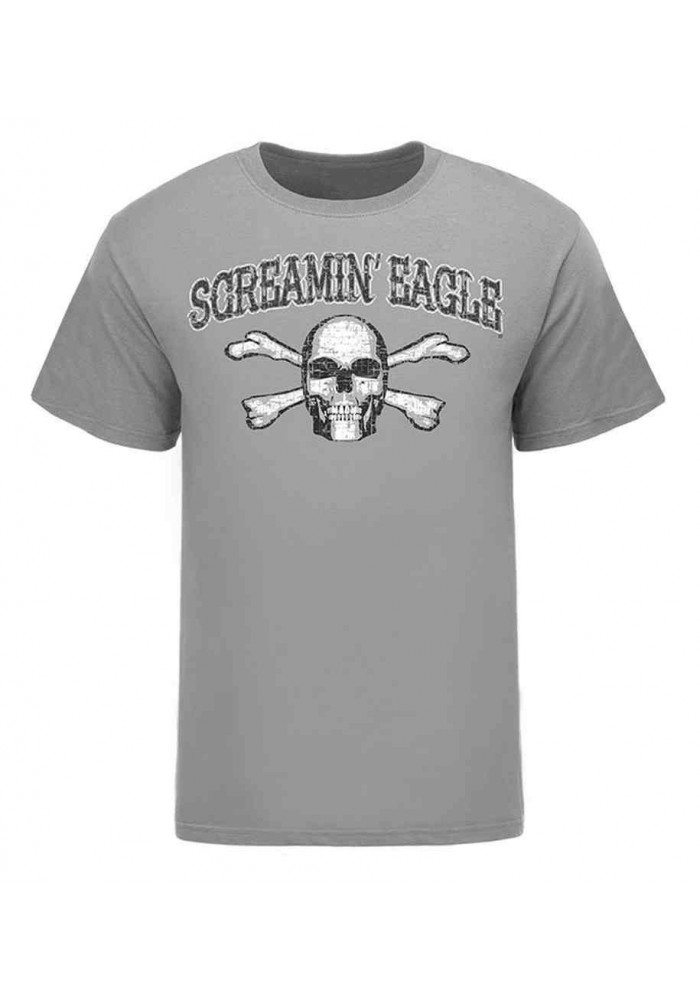 Harley Davidson Homme Eagle Skull Crusher T-Shirt, Gris HARLMT0236
