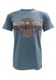Harley Davidson Homme T-Shirt Manches Courtes, Patriotic Eagle Bar Graphic, Bleu