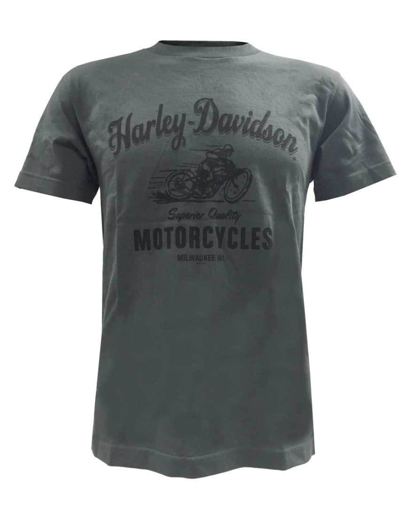 Harley Davidson Homme Superior Quality T-Shirt Manches Courtes Charcoal 30298313