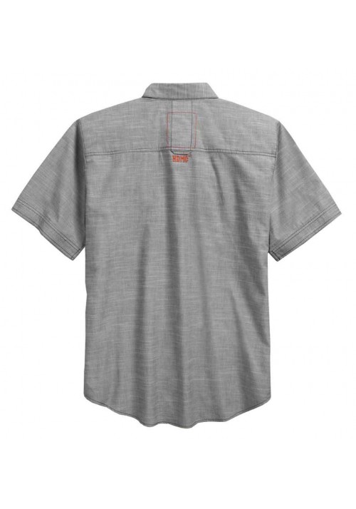 Harley Davidson Homme Rouge Slub Weave Chemise Manches Courtes 96174-16VM
