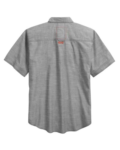 Harley Davidson Homme Rouge Slub Weave Chemise Manches Courtes 96174-16VM
