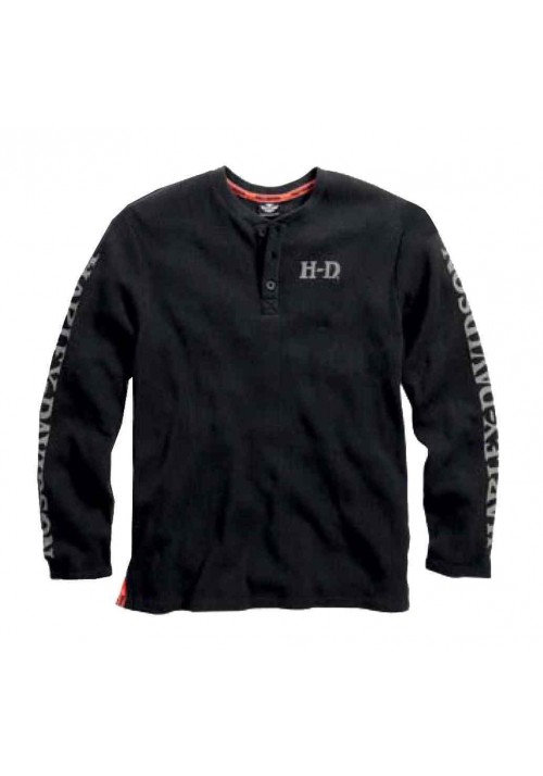 Harley Davidson Homme Waffle  Tee, Willie G Skull Henley, Noir 99032-15VM