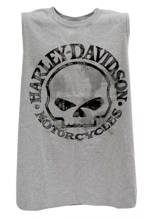 Harley Davidson Homme Willie G Skull Muscle Sable Tank Top Sans Manches  30296650
