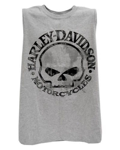 Harley Davidson Homme Willie G Skull Muscle Sable Tank Top Sans Manches  30296650