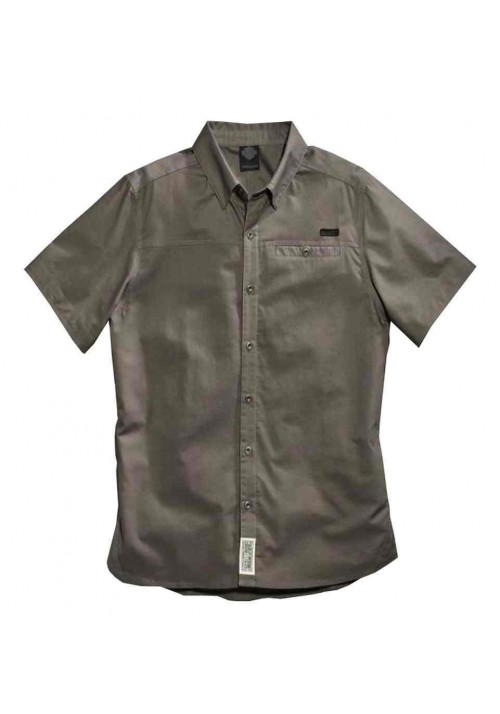 Harley Davidson Homme  Chemise Manches Courtes, Angled Yoke, Charcoal 96071-15VM