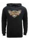 Harley Davidson Homme Eagle Shielded Wings Sweatshirt, Noir HARLMS0066