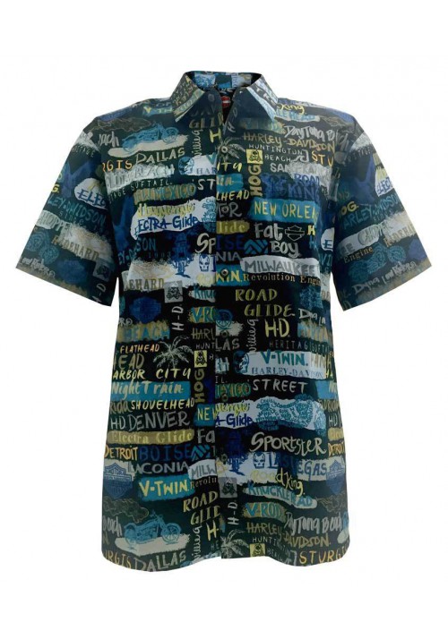 Harley Davidson Tori Richard  Harley Talk Fitted Button  Chemise 0688-8940-001