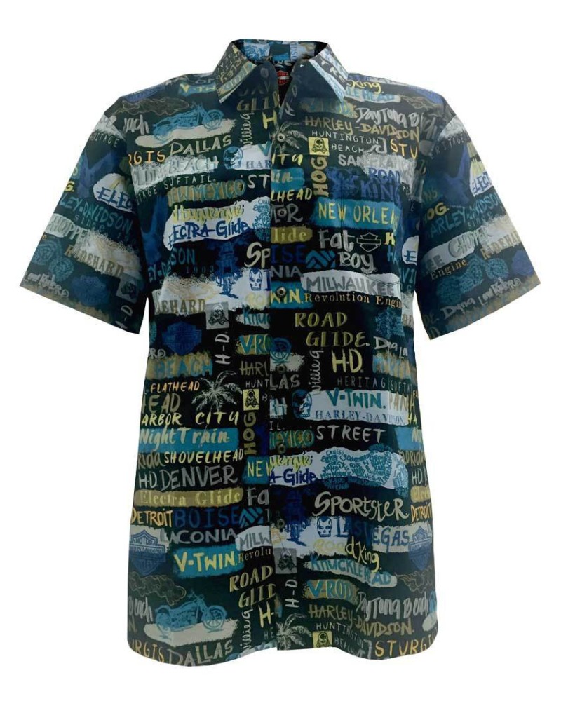 Harley Davidson Tori Richard  Harley Talk Fitted Button  Chemise 0688-8940-001