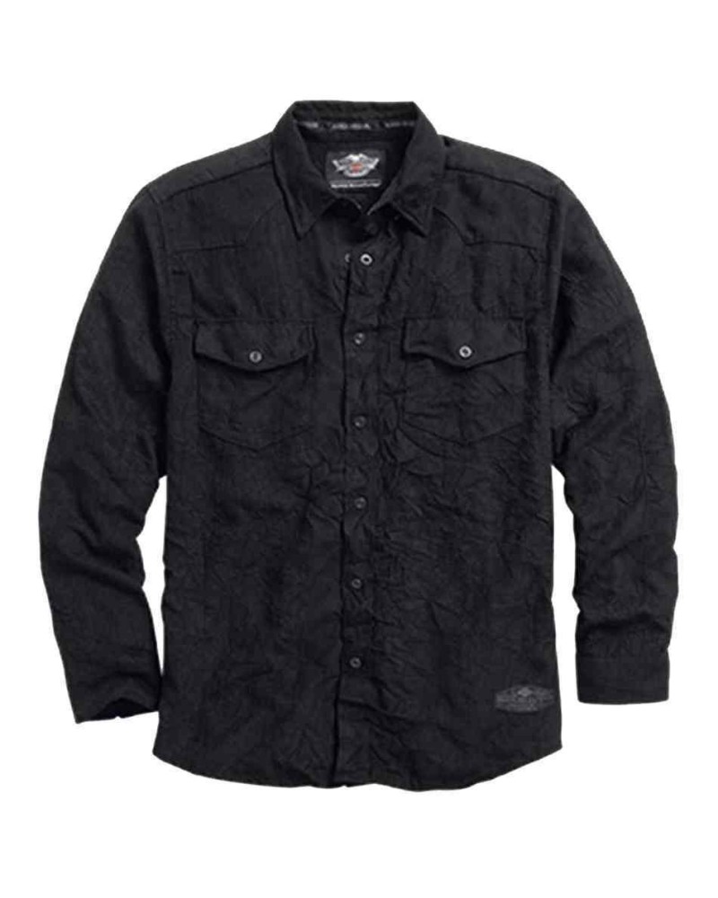 Harley Davidson Homme 1903 Skull Ultrasuede Chemise Manches Longues, Noir. 96061-16VM
