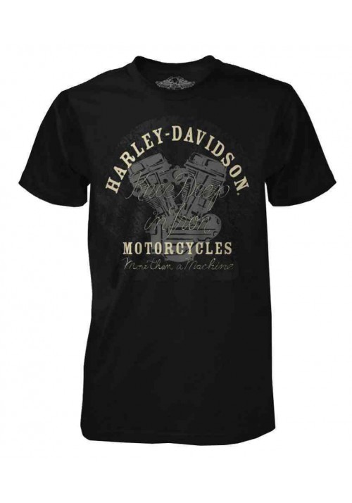 Harley Davidson Homme Black Label Knee Deep In Iron Engine Graphic Noir