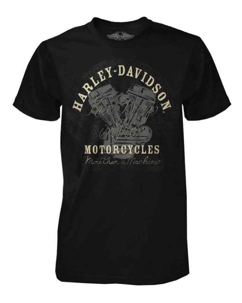 Harley Davidson Homme Black Label Knee Deep In Iron Engine Graphic Noir