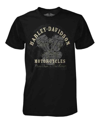 Harley Davidson Homme Black Label Knee Deep In Iron Engine Graphic Noir