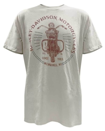 Harley Davidson Homme Black Label Vintage Motorcycle Front View T-Shirt.