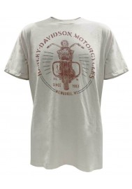 Harley Davidson Homme Black Label Vintage Motorcycle Front View T-Shirt.
