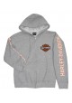 Harley Davidson Homme Sweatshirt à Capuche Veste Bar &amp; Shield Gris 30296615