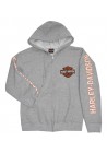 Harley Davidson Homme Sweatshirt à Capuche Veste Bar & Shield Gris 30296615