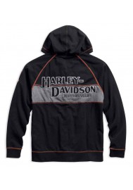 Harley Davidson Homme Iron Block Distressed Zip , Noir 99000-17VM