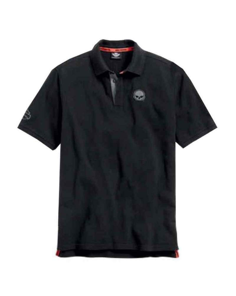 Harley Davidson Homme Polo, Burning Willie G Skull, Noir 99030-15VM