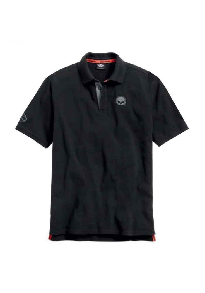 Harley Davidson Homme Polo, Burning Willie G Skull, Noir 99030-15VM