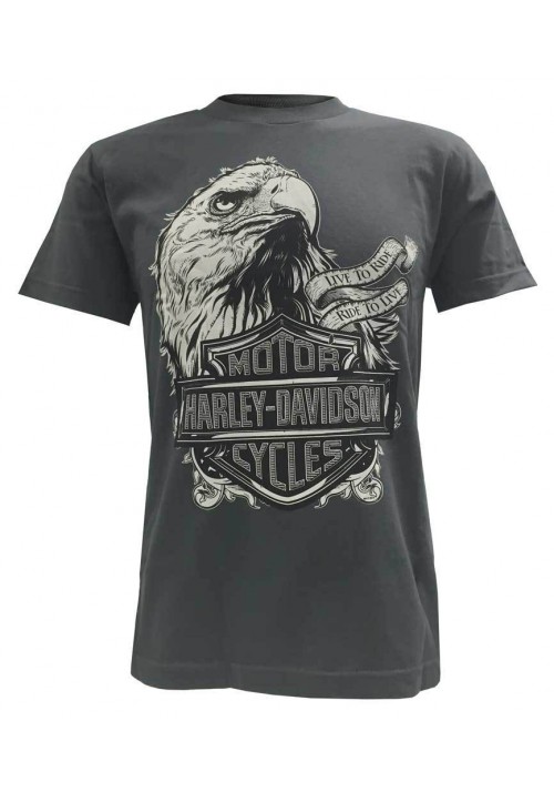 Harley Davidson Homme Prestige Eagle  T-Shirt Manches Courtes Charcoal 30298301