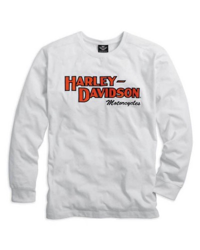 Harley Davidson Homme Prestige Manches Longues Blanc 99090-14VM