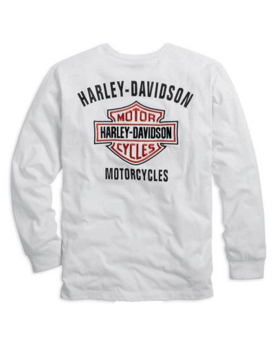 Harley Davidson Homme Prestige Manches Longues Blanc 99090-14VM