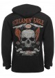 Harley Davidson Homme Eagle Sweatshirt, Skull Zip Noir HARLMS0061