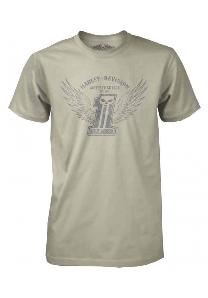 Harley Davidson Homme Black Label Stone Wings T-Shirt Manches Courtes Crème 30291306