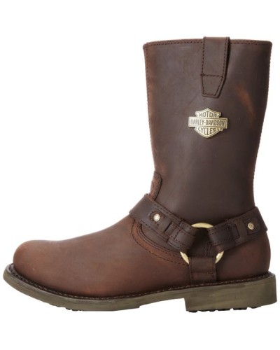 Boots Harley Davidson Josh en Cuir Marron (Ref : D93115) Botte Moto Homme