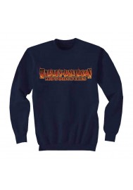 Harley Davidson Homme Inferno Flaming Script Crew Sweatshirt, Bleu