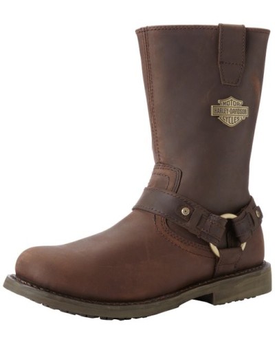 Boots Harley Davidson Josh en Cuir Marron (Ref : D93115) Botte Moto Homme