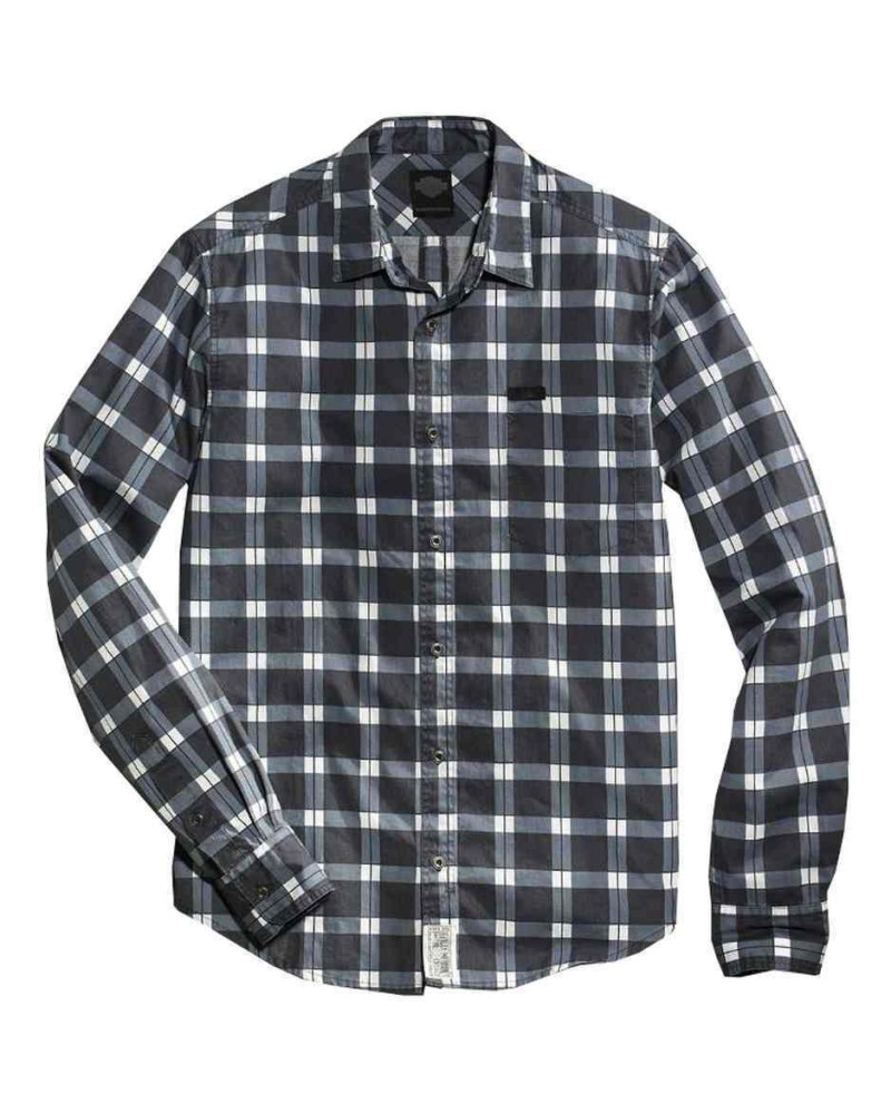Harley Davidson Homme Printed Manches Longues  Plaid  Chemise, 96456-16VM