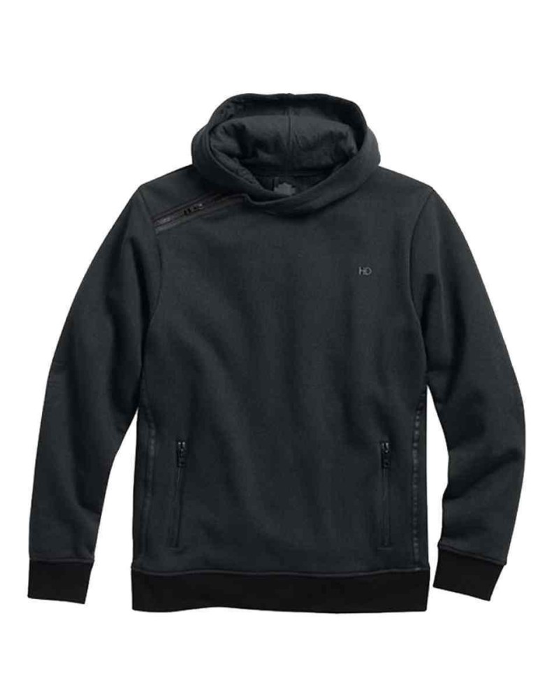 Harley Davidson Homme Pullover Faux Cuir Accent , Noir 96124-16VM